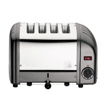 4 slot toaster, Dualit, Classic Vario, metallic charcoal