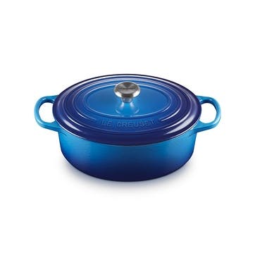 Signature Cast Iron Oval Casserole 27cm, Azure