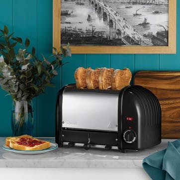 Classic Vario 4 Slot Toaster, Black