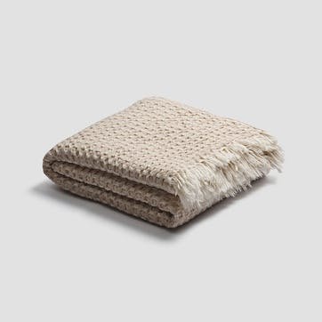 Textured Knit Throw, Large, Oat Milk