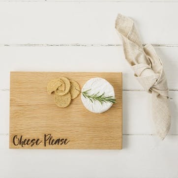 "Cheese Please" Oak Chopping Board