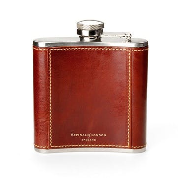 Classic Hip Flask H11.5 x W9.5cm, Cognac