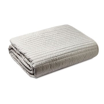 Quilted Lines Bedspread 220X230, Silver Grey