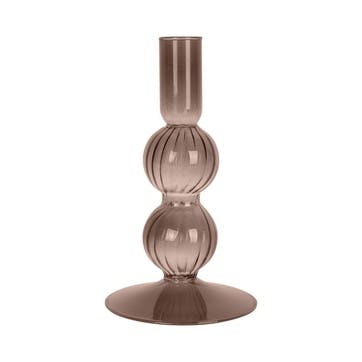 Swirl Bubbles Candle Holder H16cm, Chocolate Brown