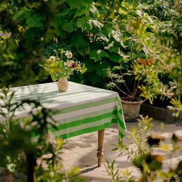 Stripe Tablecloth W160 x L200cm, Lush Green