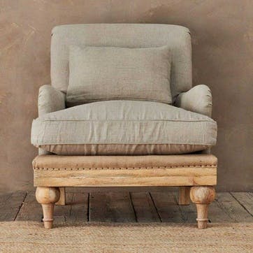 Abe Linen Armchair, Stone