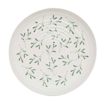 Mistletoe Round Platter D30cm White/Green