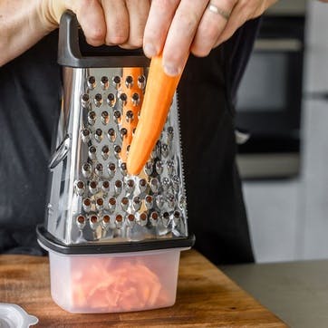 Stainless Steel Four Sided Box Grater With Collecting Box