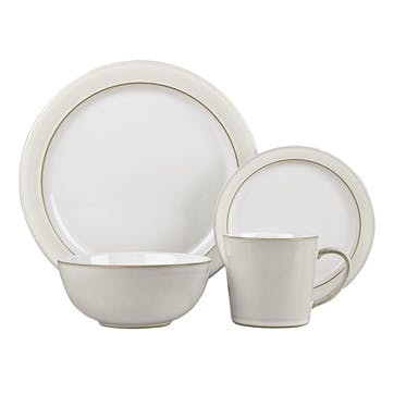 Natural Canvas 16 Piece Tableware Set, Cream