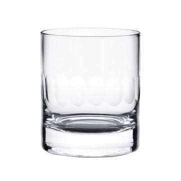 Lens Patterned Crystal Whisky Glasses, Set of 2