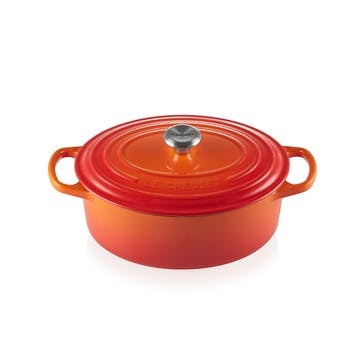 Cast Iron Oval Casserole - 29cm; Volcanic