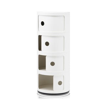 Componibili, 4 Door Cabinet, White