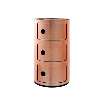 Componibili, 3 Door Cabinet, Copper