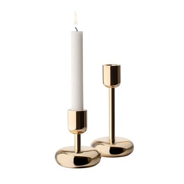 Nappula Set of 2 Candleholders, Brass