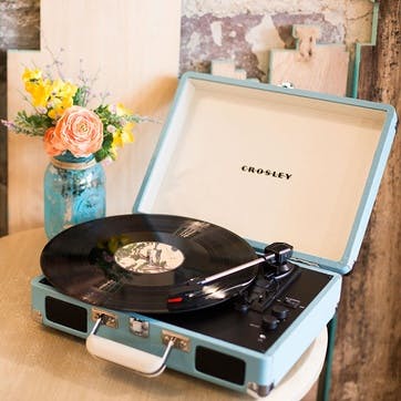 Cruiser Deluxe Plus Portable Turntable, Turquoise