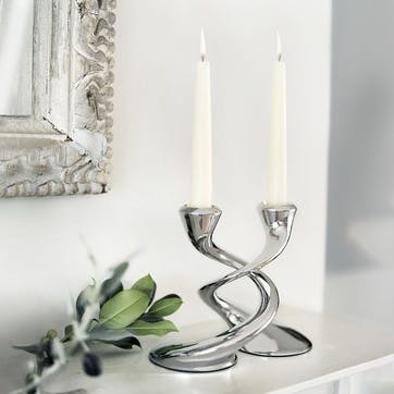 Windrush Candelabra H19 x W26.5cm, Stainless Steel