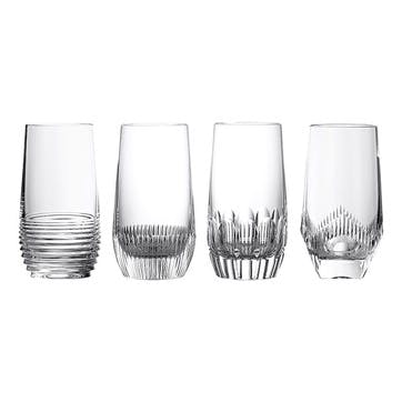 Mixology Set of 4 Highball Glasses 430ml, Clear