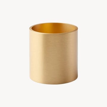 Roman Candle Holder H4.5cm, Satin Solid Brass