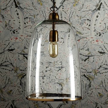 Percy Pendant Light in Clear Glass, Regular