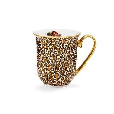 Mug Floral, Leopard