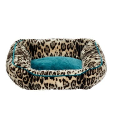 Leopard Faux Fur Pet Bed, Small