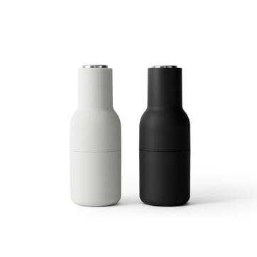 Bottle, Pair of Grinders, H21 x L8cm, Black & White