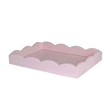 Lacquered Scallop Tray 28 x 20cm, Pale Pink