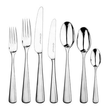 7 piece place setting, Studio William, Mahogany, satin finish stainless steel