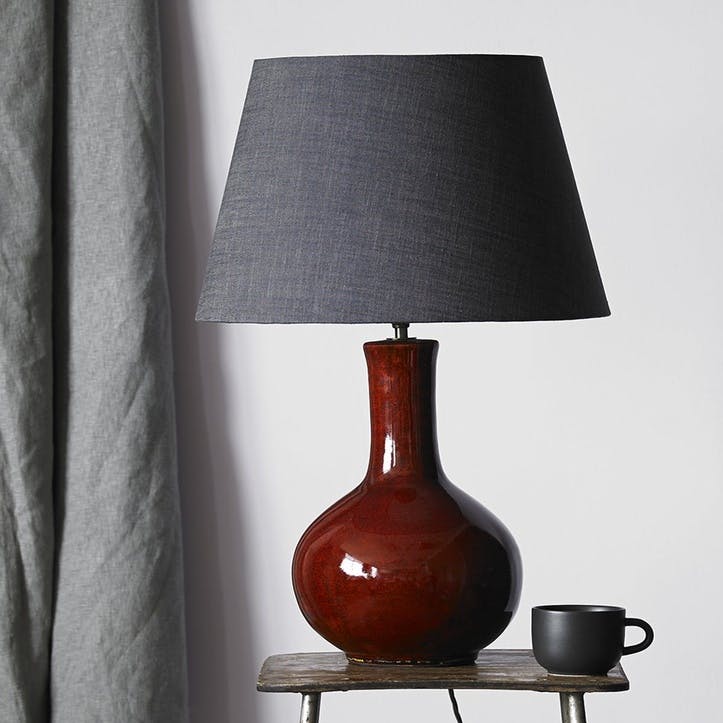 Nellie Table Lamp in an Oxblood Glaze, 34cm