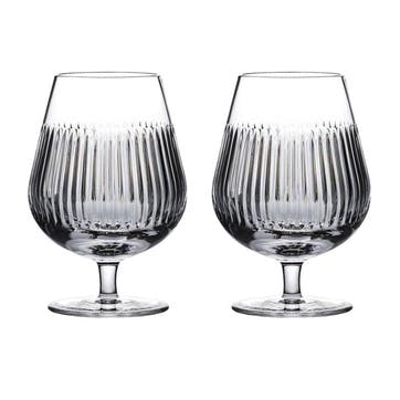 Connoisseur Aras Set of 2 Brandy Balloon Glasses, 480ml, Clear