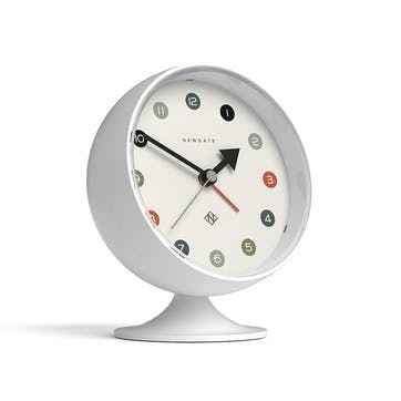 Spheric Clock H13.7 x W11.5 x D9cm, White