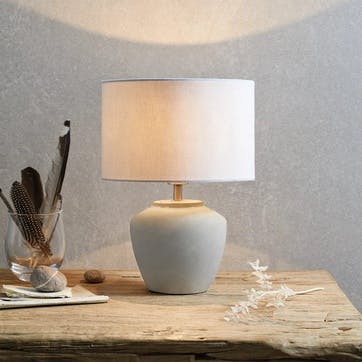 Mini table lamp, H38 x W28cm, The White Company, Southwold, stone