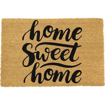 Home Sweet Home Doormat 60 x 40cm, Natural & Black