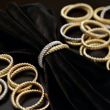 Deco Twist Napkin Rings, Gold, Set of 4