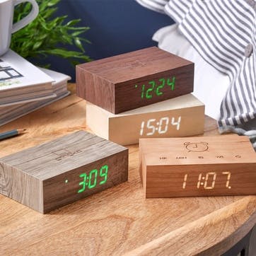 Flip Click Alarm Clock, Walnut