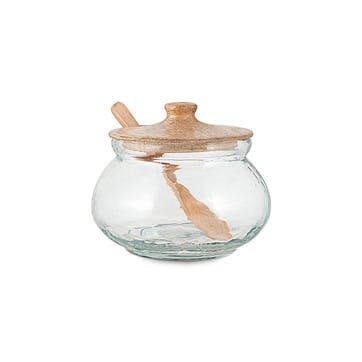 Kali Round Storage Jar H7.5cm, Natural & Clear