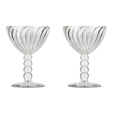 Santosa Set of 2 Champagne Glasses 200ml, Clear