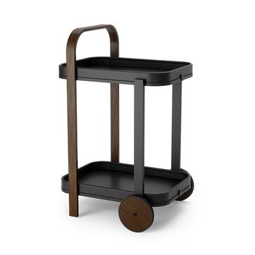 Bellwood Bar & Serving Cart, Black & Walnut