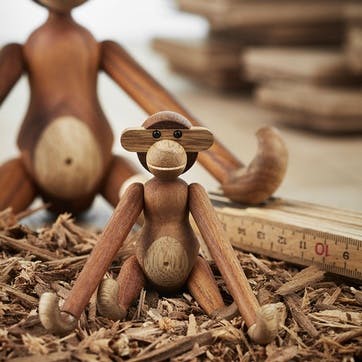 Monkey Wooden Figurine, Mini, Teak/Limba