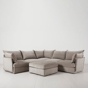 Model 06 Linen Corner Sofa With Chaise, Pumice