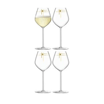 Century, Champagne Tulip Glass, Set of 4, 285ml, Gold