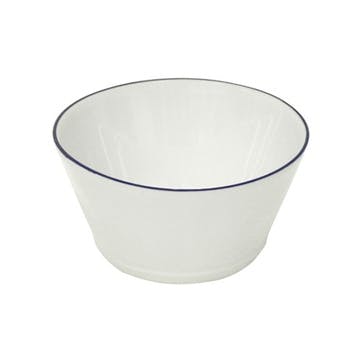 Set of 6 cereal bowls, 14cm, Costa Nova, Beja, white with blue rim