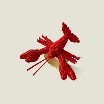 Narino Lobster Woven Napkin Rings, Red