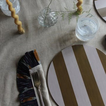 Stripe Placemat D28cm, Ochre