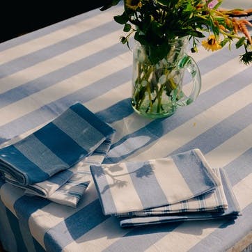 Stripe Set of 6 Napkins W45 x L45cm, Cornflower Blue