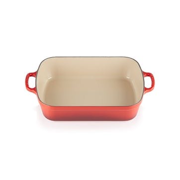 Cast Iron Rectangular Roaster - 33cm; Cerise