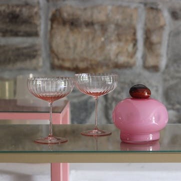 Lyon Set of 2 Champagne Saucers 210ml, Rosa