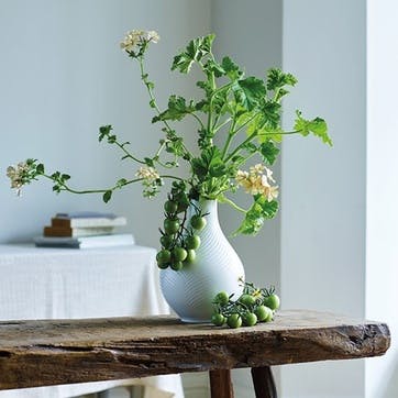 Bulb vase, 23cm, Wedgwood, White Folia