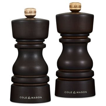 London Salt & Pepper Mills, 130mm, Chocolate Wood