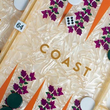 Amalfi Coast Backgammon Board L45 x W38cm, Cream